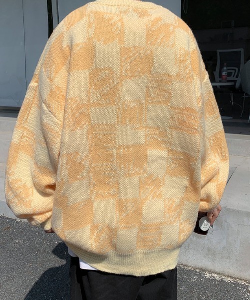 MGV（エムジーヴィー）の「ワンポイントチェッカーニット（ニット/セーター・メンズ・ブルー/イエロー・MEDIUM/LARGE/X-LARGE）」の10枚目の写真