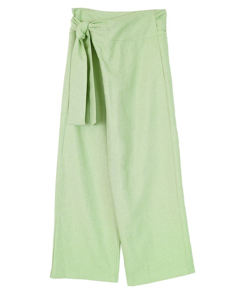 UR'S（ユアーズ）の「リネンライクハイウエストラップワイドパンツ（その他パンツ・レディース・アイボリー/ブラック/サンドベージュ/グリーン系その他/ブルー系その他/ダークグレー/ダークブラウン・S/M/L）」の22枚目の写真