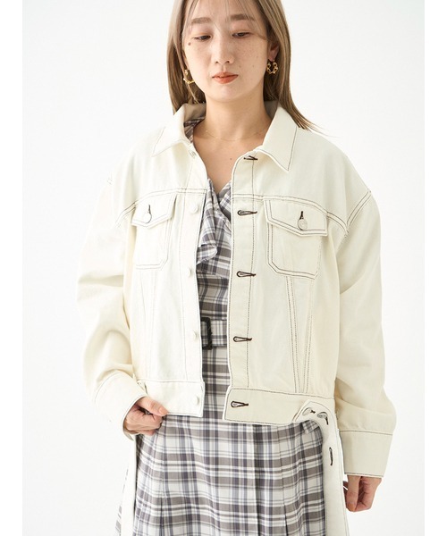 SNIDEL（スナイデル）の「デニムジャケット（デニムジャケット・レディース・ブルー/ホワイト/インディゴブルー・FREE）」の7枚目の写真