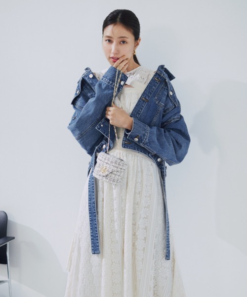 SNIDEL ライトブルーデニムジャケット SNIDEL（スナイデル）の「マイクロショートデニムジャケット（その他