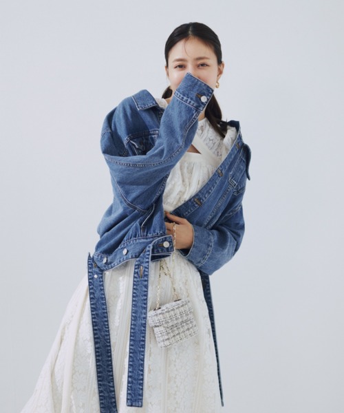 SNIDEL（スナイデル）の「デニムジャケット（デニムジャケット・レディース・ブルー/ホワイト/インディゴブルー・FREE）」の4枚目の写真