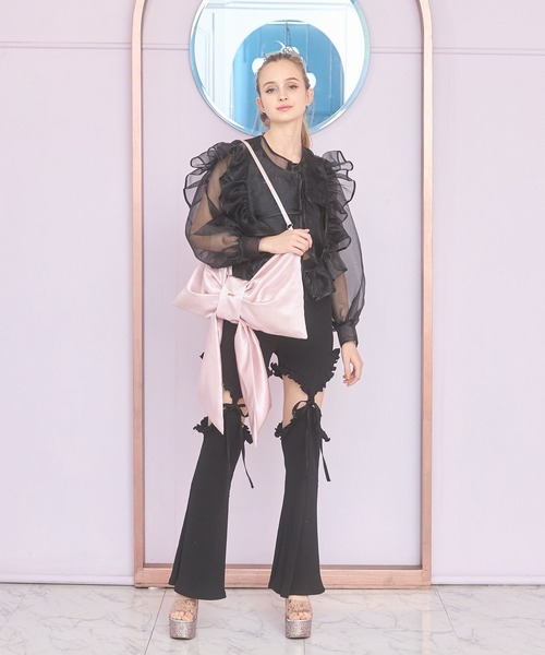 lilLilly(リルリリー)の「サテンビッグリボンバッグ(トートバッグ・レディース・ホワイト/ピンク/ブラック・FREE)」の14枚目の写真