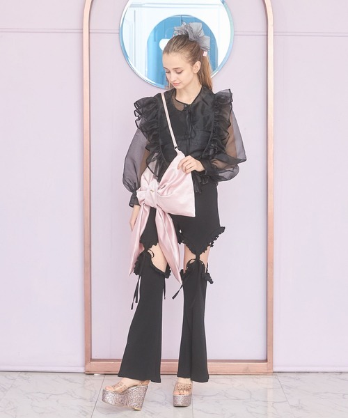 lilLilly(リルリリー)の「サテンビッグリボンバッグ(トートバッグ・レディース・ホワイト/ピンク/ブラック・FREE)」の21枚目の写真