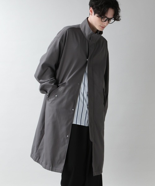 RAGEBLUE（レイジブルー）の「【SORONA(R)/ソロナ】ツイルスタンドカラー/ロングコート（ステンカラーコート・メンズ・グレー/ベージュ・MEDIUM/LARGE）」の7枚目の写真