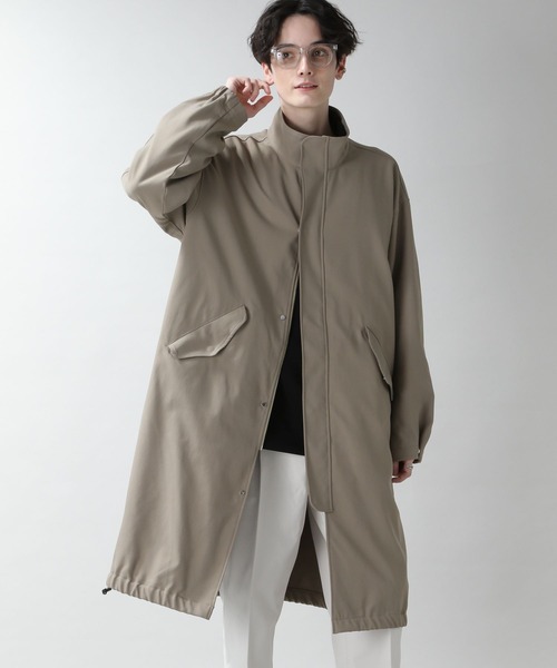 RAGEBLUE（レイジブルー）の「【SORONA(R)/ソロナ】ツイルスタンドカラー/ロングコート（ステンカラーコート・メンズ・グレー/ベージュ・MEDIUM/LARGE）」の13枚目の写真