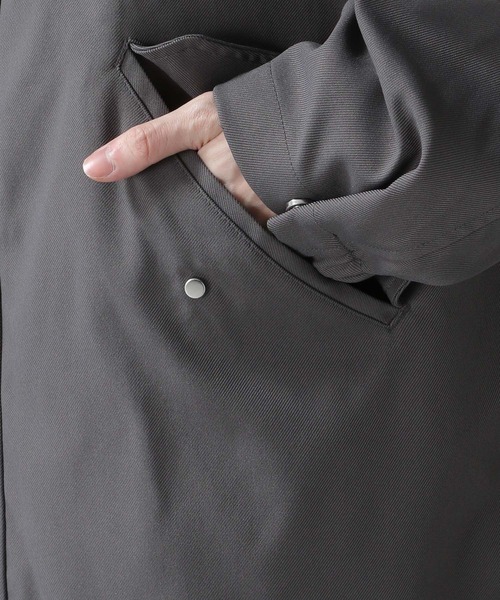 RAGEBLUE（レイジブルー）の「【SORONA(R)/ソロナ】ツイルスタンドカラー/ロングコート（ステンカラーコート・メンズ・グレー/ベージュ・MEDIUM/LARGE）」の22枚目の写真