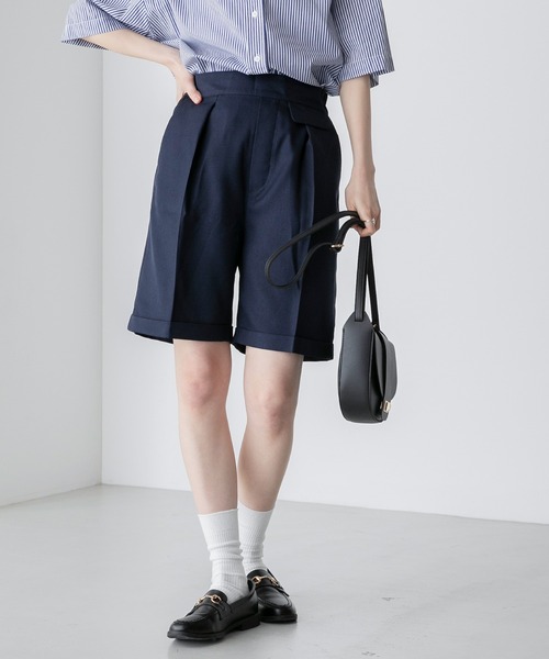 オックスバミューダパンツ セール】【セットアップ対応】センタープレスバミューダパンツ
