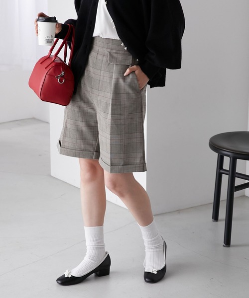 BONLECILL（ボンルシール）の「【セットアップ対応】センタープレスバミューダパンツ（その他パンツ・レディース・チャコールグレー/ブルー/ネイビー/ブラック/ベージュ/ブラウン系1・M/L）」の19枚目の写真