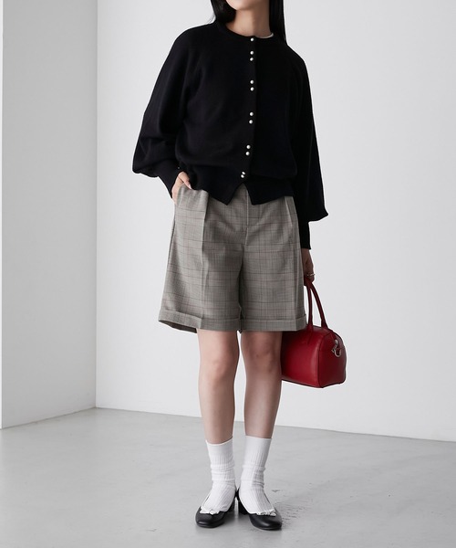 BONLECILL（ボンルシール）の「【セットアップ対応】センタープレスバミューダパンツ（その他パンツ・レディース・チャコールグレー/ブルー/ネイビー/ブラック/ベージュ/ブラウン系1・M/L）」の13枚目の写真