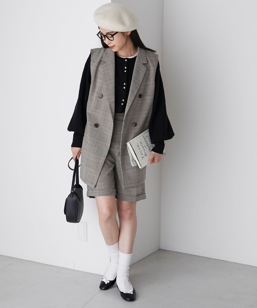 uni's room■ベルトセットバミューダパンツ PT-SS24-17BL uni's room□ベルトセットバミューダパンツ PT-SS24-17IV