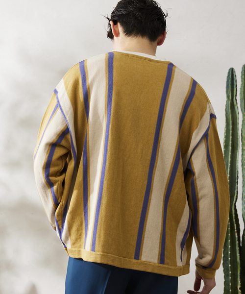 JOURNAL STANDARD relume(ジャーナルスタンダード レリューム)の「CALIFORNIAマルチストライプ カーディガン(カーディガン/ボレロ・メンズ・ブルー系その他/ブラック/イエロー/グリーン・MEDIUM/LARGE)」の6枚目の写真