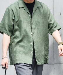 SHIPS any: 〈洗濯機可能〉オーガニック リネン オープンカラー 半袖 シャツ◇