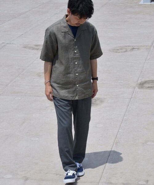 SHIPS any（シップス エニィ）の「SHIPS any: 〈洗濯機可能〉オーガニック リネン オープンカラー 半袖 シャツ◇（シャツ/ブラウス・メンズ・オリーブ/ブルー/グリーン/レンガ・SMALL/MEDIUM/LARGE/X-LARGE）」の15枚目の写真