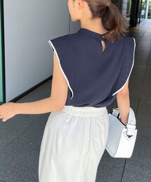 NOLLEY’S | ◇【WEB限定カラーあり】ストレッチジョーゼットフレンチフリル配色ブラウス(シャツ/ブラウス)