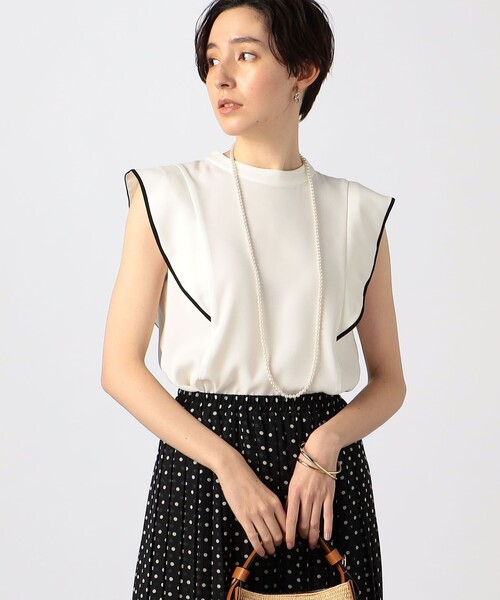 NOLLEY’S（ノーリーズ）の「◇【WEB限定カラーあり】ストレッチジョーゼットフレンチフリル配色ブラウス（シャツ/ブラウス・レディース・ホワイト系その他4/ホワイト系その他5/ブラック系その他3/ブラウン系その他3/ブルー系その他3/ブルー系その他7・38/36）」の10枚目の写真