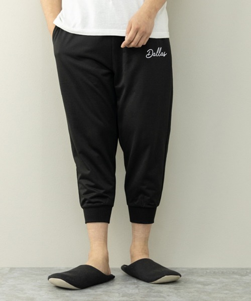 STYLEBLOCK（スタイルブロック）の「ミニ裏毛プリント入りクロップドパンツ（スウェットパンツ・メンズ・ネイビー/ブラック/グレイッシュベージュ/杢グレー・L/M/LL）」の2枚目の写真