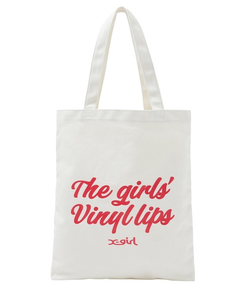 X-girl（エックスガール）の「VINYL LIP FACE CANVAS TOTE BAG（トートバッグ・レディース・ブルー/ブラック/ホワイト・ONE SIZE）」の16枚目の写真