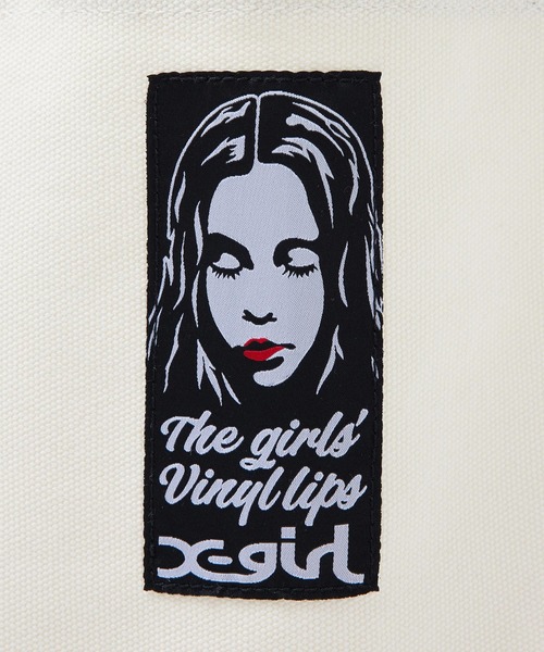 X-girl（エックスガール）の「VINYL LIP FACE CANVAS TOTE BAG（トートバッグ・レディース・ブルー/ブラック/ホワイト・ONE SIZE）」の14枚目の写真