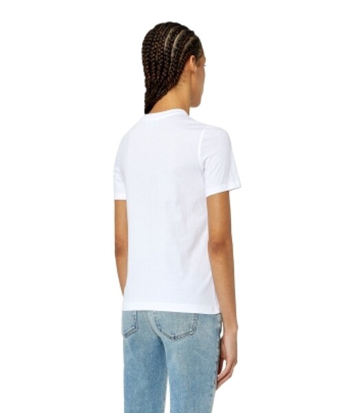 DIESEL/デーゼル/(S)/白/　半袖トップス/ロゴ入り ディーゼル DIESEL メンズ Tシャツ 半袖 A02877 100 0AAXJ