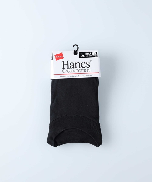 HANES(ヘインズ)の「【HANES】NEW1Pモックネック(Tシャツ/カットソー・メンズ・ブラック/ホワイト・M/L/XL)」の5枚目の写真