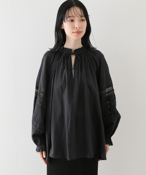 Drawer - 定価18900円❤️新品タグ付 PalinkA 半袖レースブラウス Allegra K レース ブラウス トップス シースルー 花柄 薄手 半袖