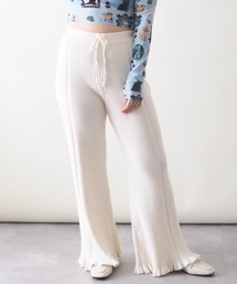イージーリブニットフリルパンツ