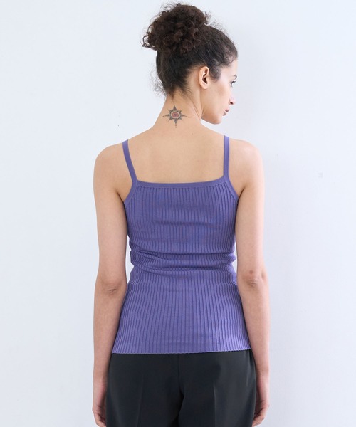 LANVIN en Bleu（ランバンオンブルー）の「ブライトリブニットキャミソール（キャミソール・レディース・ライトブルー/ブラック/ライトカーキ/ライトパープル・38）」の6枚目の写真