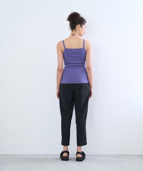 LANVIN en Bleu（ランバンオンブルー）の「ブライトリブニットキャミソール（キャミソール・レディース・ライトブルー/ブラック/ライトカーキ/ライトパープル・38）」の9枚目の写真