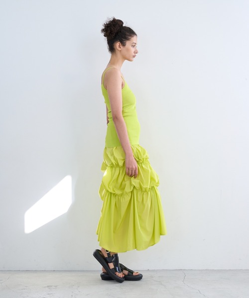 LANVIN en Bleu（ランバンオンブルー）の「ブライトリブニットキャミソール（キャミソール・レディース・ライトブルー/ブラック/ライトカーキ/ライトパープル・38）」の20枚目の写真