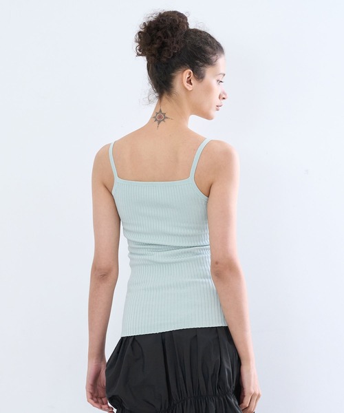 LANVIN en Bleu（ランバンオンブルー）の「ブライトリブニットキャミソール（キャミソール・レディース・ライトブルー/ブラック/ライトカーキ/ライトパープル・38）」の11枚目の写真