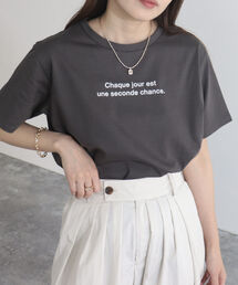 fredy emue | 【fredyemueフレディエミュ】シルケットちびロゴプリントTシャツ(Tシャツ/カットソー)