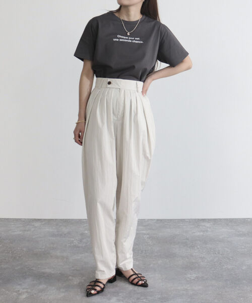 fredy emue（フレディエミュ）の「【fredyemueフレディエミュ】シルケットちびロゴプリントTシャツ（Tシャツ/カットソー・レディース・ラベンダー/オフホワイト/チャコールグレー・38）」の12枚目の写真