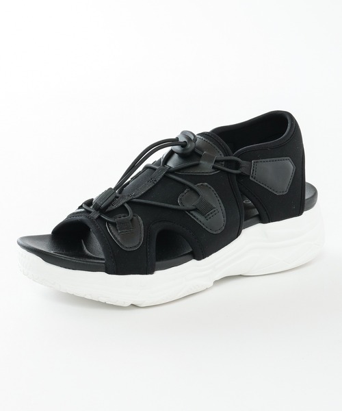 Honeys（ハニーズ）の「コード付スポーツサンダル（サンダル・レディース・ブラック/ブラック×ホワイト・L/LL/S/M）」の13枚目の写真