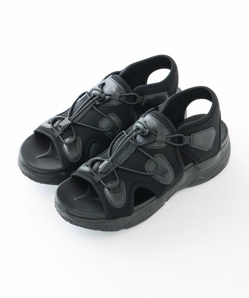 Honeys（ハニーズ）の「コード付スポーツサンダル（サンダル・レディース・ブラック/ブラック×ホワイト・L/LL/S/M）」の15枚目の写真