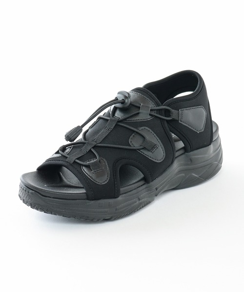 Honeys（ハニーズ）の「コード付スポーツサンダル（サンダル・レディース・ブラック/ブラック×ホワイト・L/LL/S/M）」の16枚目の写真