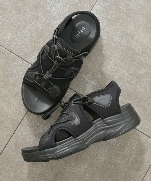 Honeys（ハニーズ）の「コード付スポーツサンダル（サンダル・レディース・ブラック/ブラック×ホワイト・L/LL/S/M）」の19枚目の写真