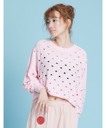 Perforated short knit top