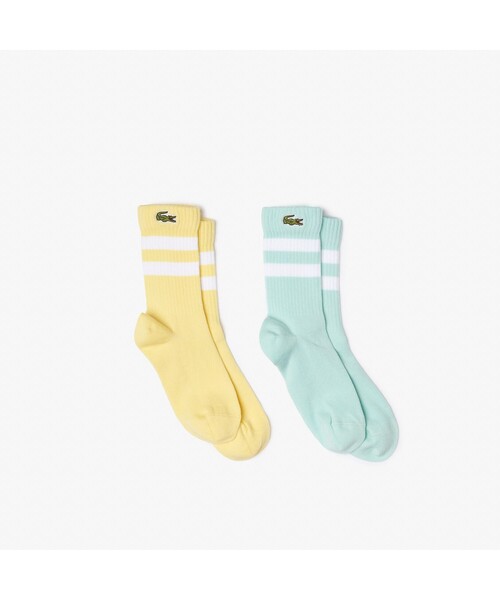 LACOSTE（ラコステ）の「【EC限定】BABY ラインソックス2枚セット（ソックス/靴下・キッズ・イエロー×グリーン/ホワイト/ホワイト×ネイビー/グリーン/ブルー・18.5cm/15.5cm/16.5cm/20.5cm）」の5枚目の写真