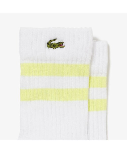LACOSTE（ラコステ）の「【EC限定】BABY ラインソックス2枚セット（ソックス/靴下・キッズ・イエロー×グリーン/ホワイト/ホワイト×ネイビー/グリーン/ブルー・18.5cm/15.5cm/16.5cm/20.5cm）」の7枚目の写真
