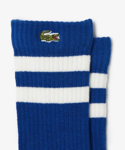 LACOSTE（ラコステ）の「【EC限定】BABY ラインソックス2枚セット（ソックス/靴下・キッズ・イエロー×グリーン/ホワイト/ホワイト×ネイビー/グリーン/ブルー・18.5cm/15.5cm/16.5cm/20.5cm）」の8枚目の写真