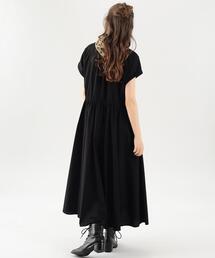 極美品✨トゥービーバイアニエスベー 丸襟シャツワンピース 黒 フレンチスリーブ ワンピース｜To b. by agnès b.（トゥービー バイ アニエスベー