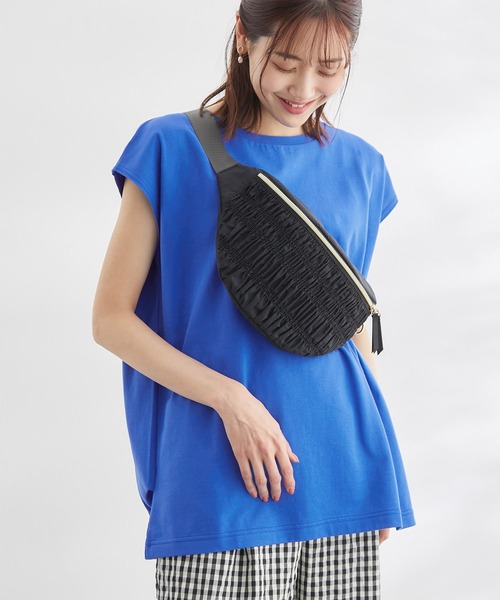 ROPE' PICNIC(ロペピクニック)の「汗染み防止/オーガニックコットンゼロスリーブTシャツ(Tシャツ/カットソー・レディース・ブラック/ホワイト/オフホワイト/ホワイト系その他5/ブルー・38)」の1枚目の写真