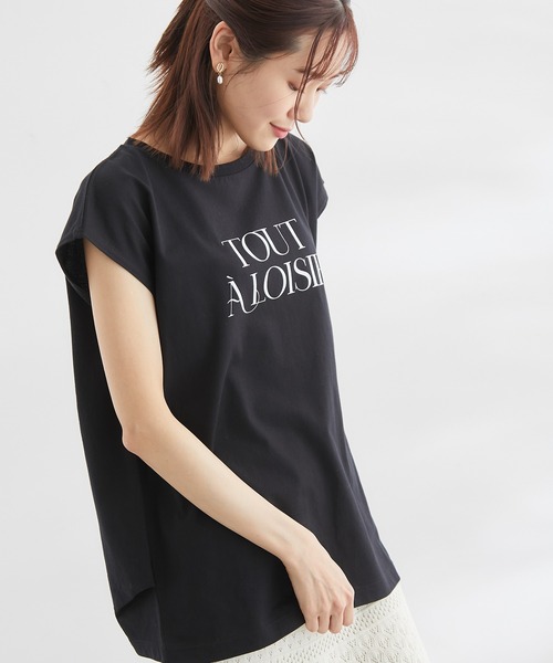 ROPE' PICNIC(ロペピクニック)の「汗染み防止/オーガニックコットンゼロスリーブTシャツ(Tシャツ/カットソー・レディース・ブラック/ホワイト/オフホワイト/ホワイト系その他5/ブルー・38)」の5枚目の写真