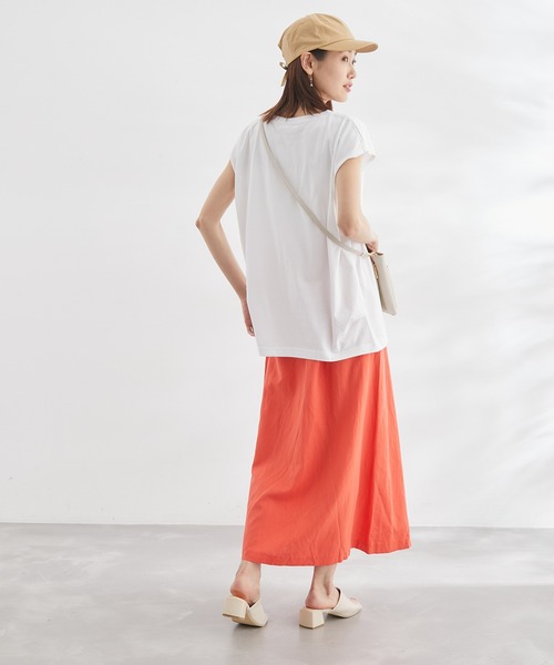 ROPE' PICNIC(ロペピクニック)の「汗染み防止/オーガニックコットンゼロスリーブTシャツ(Tシャツ/カットソー・レディース・ブラック/ホワイト/オフホワイト/ホワイト系その他5/ブルー・38)」の20枚目の写真
