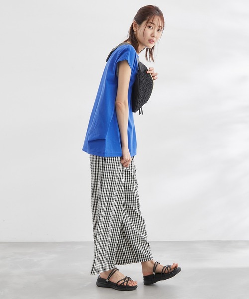 ROPE' PICNIC(ロペピクニック)の「汗染み防止/オーガニックコットンゼロスリーブTシャツ(Tシャツ/カットソー・レディース・ブラック/ホワイト/オフホワイト/ホワイト系その他5/ブルー・38)」の21枚目の写真