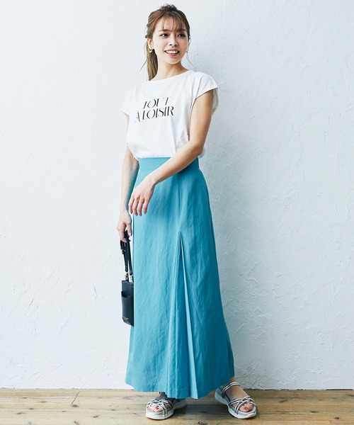 ROPE' PICNIC(ロペピクニック)の「汗染み防止/オーガニックコットンゼロスリーブTシャツ(Tシャツ/カットソー・レディース・ブラック/ホワイト/オフホワイト/ホワイト系その他5/ブルー・38)」の12枚目の写真