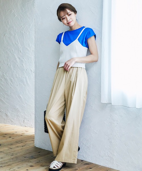 ROPE' PICNIC(ロペピクニック)の「汗染み防止/オーガニックコットンゼロスリーブTシャツ(Tシャツ/カットソー・レディース・ブラック/ホワイト/オフホワイト/ホワイト系その他5/ブルー・38)」の10枚目の写真
