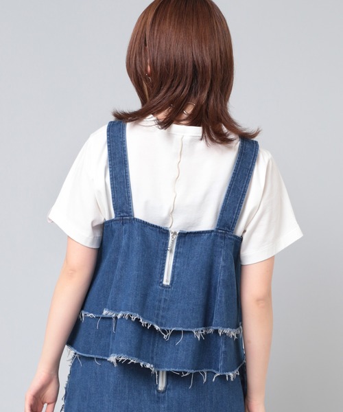 RNA(アールエヌエー)の「M2051 強撚ロング丈スリットT(Tシャツ/カットソー・レディース・ホワイト/イエロー/チャコール・MEDIUM)」の10枚目の写真