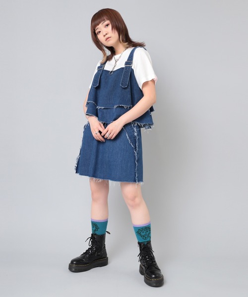 RNA(アールエヌエー)の「M2051 強撚ロング丈スリットT(Tシャツ/カットソー・レディース・ホワイト/イエロー/チャコール・MEDIUM)」の4枚目の写真