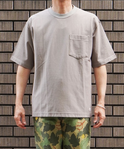 BROOKLYN OVERALL（ブルックリンオーバーオール）の「ヘビーコットン　ステッチTシャツ（Tシャツ/カットソー・メンズ・ブラウン/グレー/ブラック/ホワイト・LARGE/MEDIUM/SMALL）」の3枚目の写真